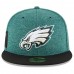 Men's Philadelphia Eagles New Era Midnight Green/Black 2018 NFL Sideline Home Official 59FIFTY Fitted Hat 3058344